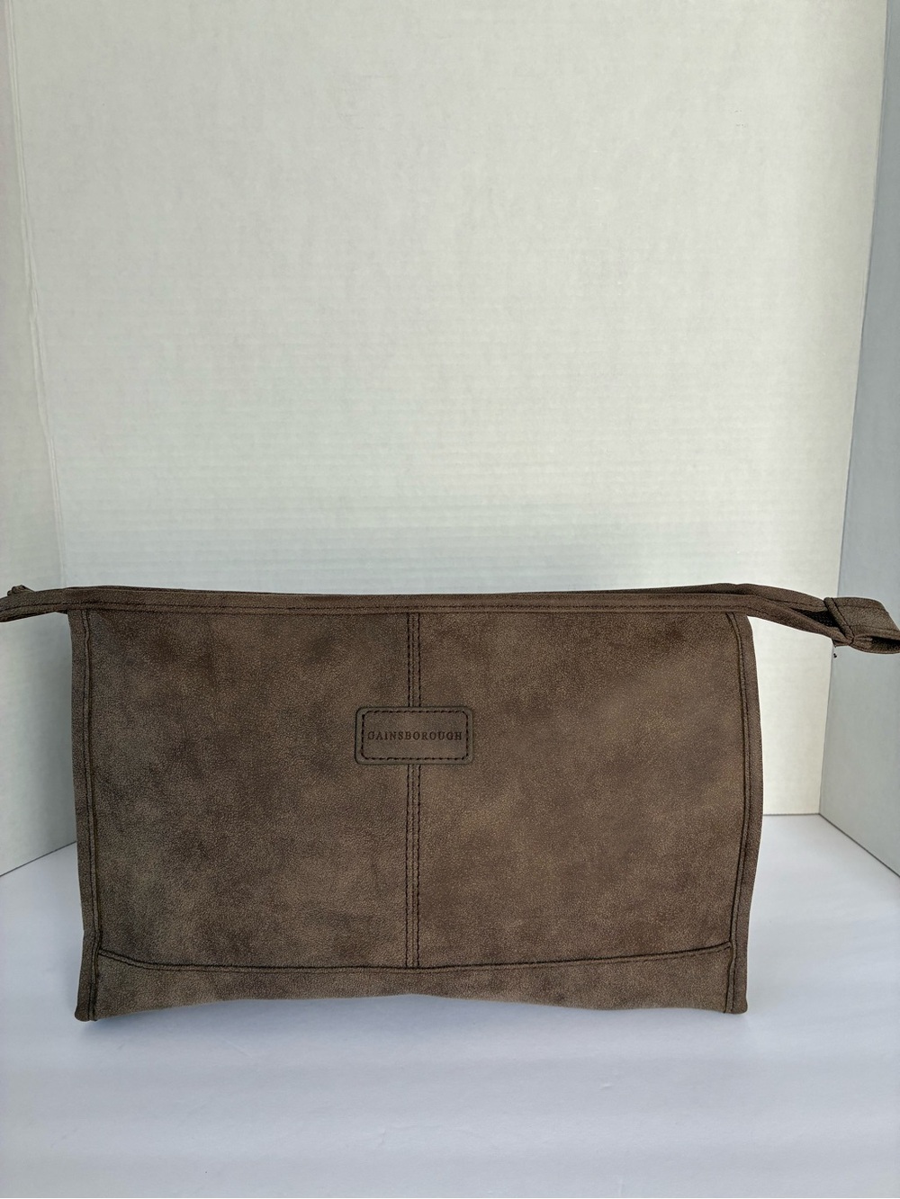Gainsborough Brown Faux Suede Toiletry Travel Bag Dopp Kit 12” Unisex